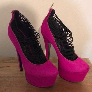 London Trash HOT Pink platforms